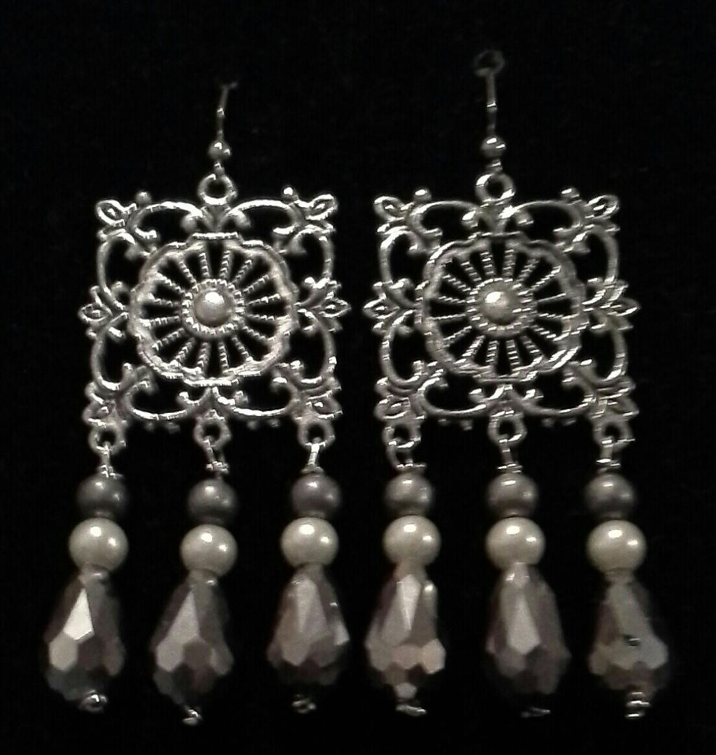 Silver Victorian earrings