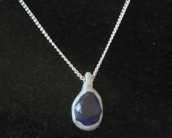 Midnight blue and silver pendant