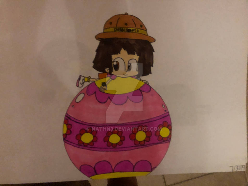 Dora laying her belly on a Big Beach Ball by Nathn3 on DeviantArt