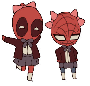 spideypool - GIF - Notice me Senpai!