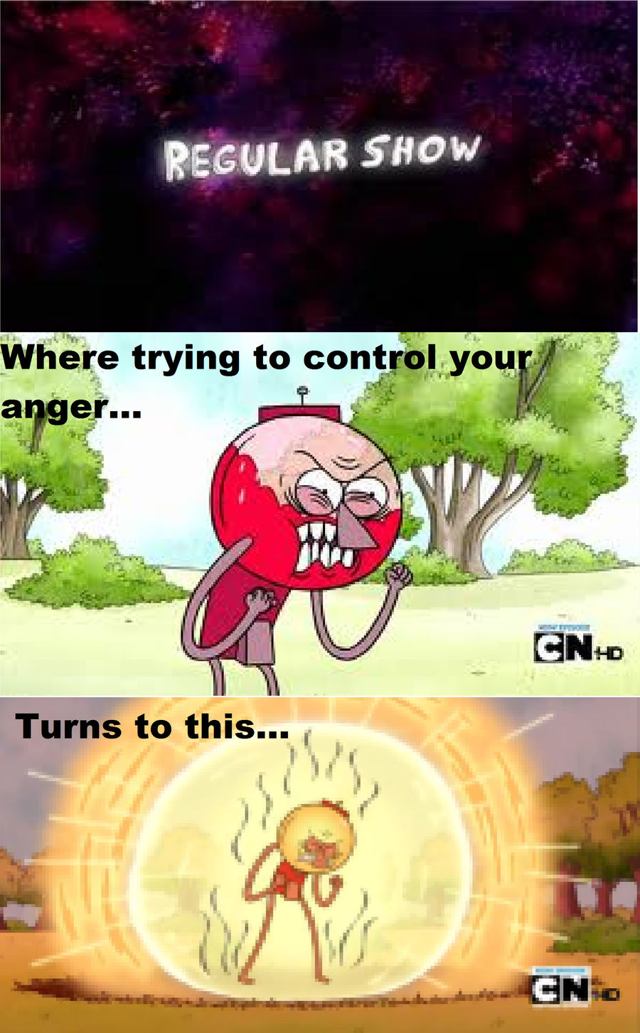 Think Positive Deviantart Rage Regular Show Think Positive by ChaoFlakaa on DeviantArt