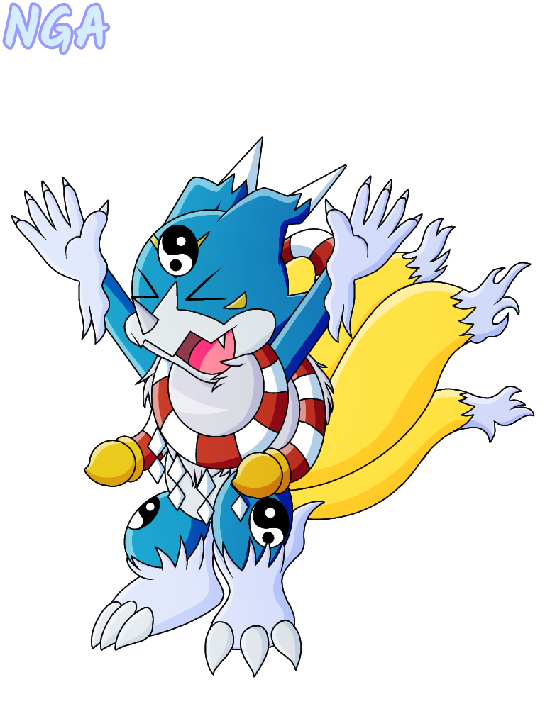 Veemon wear Kyubimon Costume by NeviaGreatestArt on DeviantArt