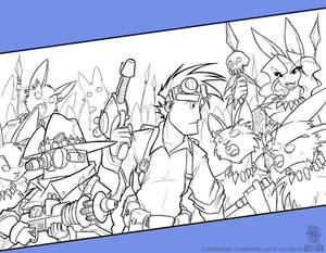 Rabbits and Rayguns - Lineart