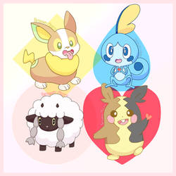 Pokemon Sword/Shield Yamper Sobble Wooloo Morpeko