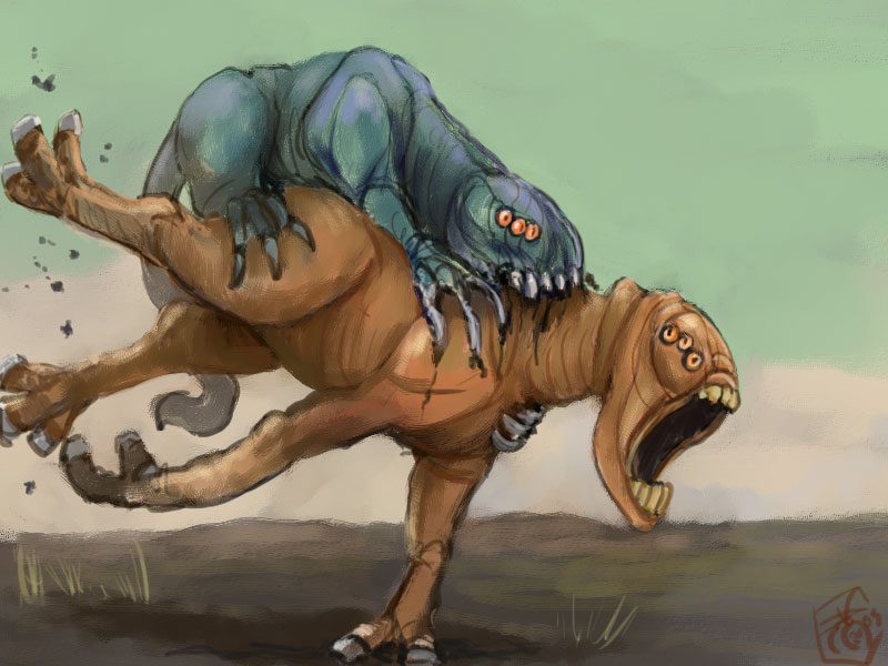 Alien predator gets alien prey