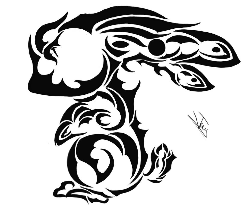 Rabbit tribal tattoo. by JayTheReaver on DeviantArt