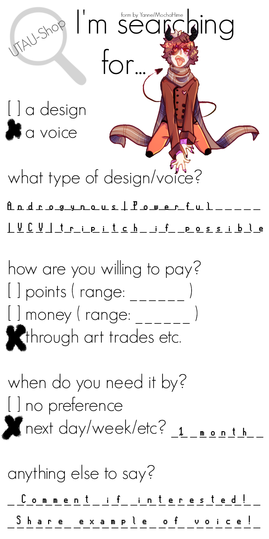 UTAU Voice Needed! (CLOSED!)