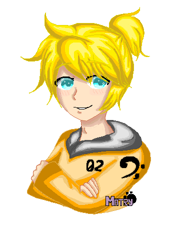 Art trade 2-2 - Len Kagamine Headshot Pixel