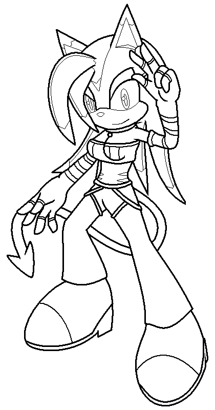 Krystal the Hedgehog -lineart-