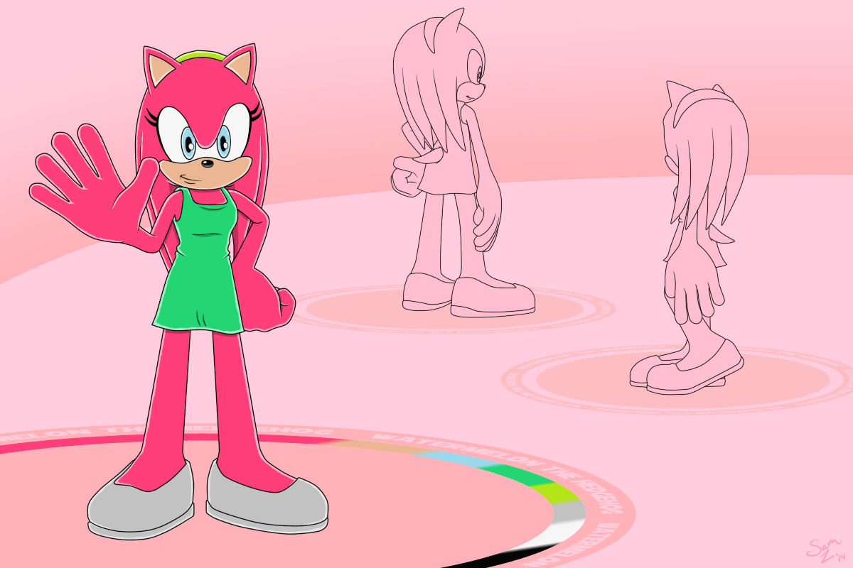 Watermelon the Hedgehog Ref Sheet [Comm]