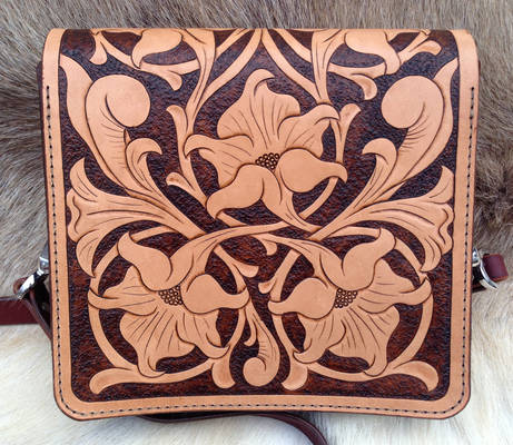 Hand Tooled Leather Purse - Back