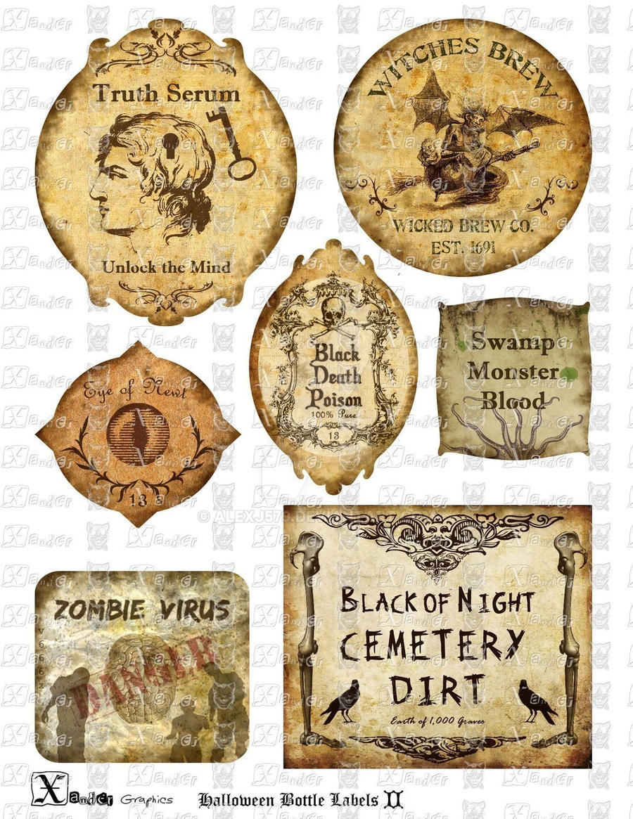 Haunted Halloween Spooky Bottle Labels II By Alexj579 On DeviantArt haunted-halloween-spooky-bottle-labels-ii-by-alexj579-on-deviantart