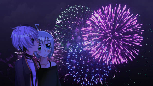 Vocaloid V Flower x Utatane Piko (FloKo) Fireworks