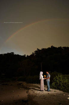 rainbow in evening