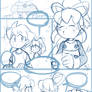 Megaman and Roll in a rainy day comics sketch1