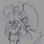 Megaman and Roll 30th Anniversary kiss sketch