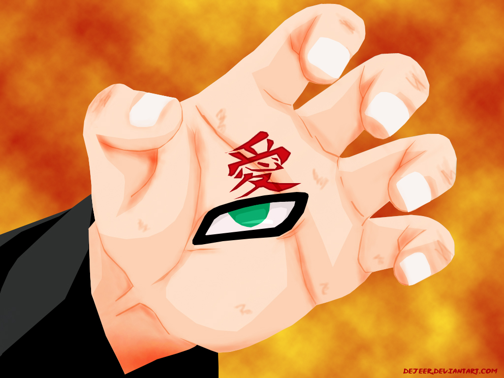 gaara on naruto hand