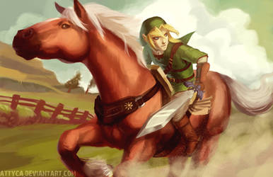 Link and Epona by Attyca