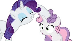 (MVCR-1) Rarity ruffling Sweetie Belle's mane