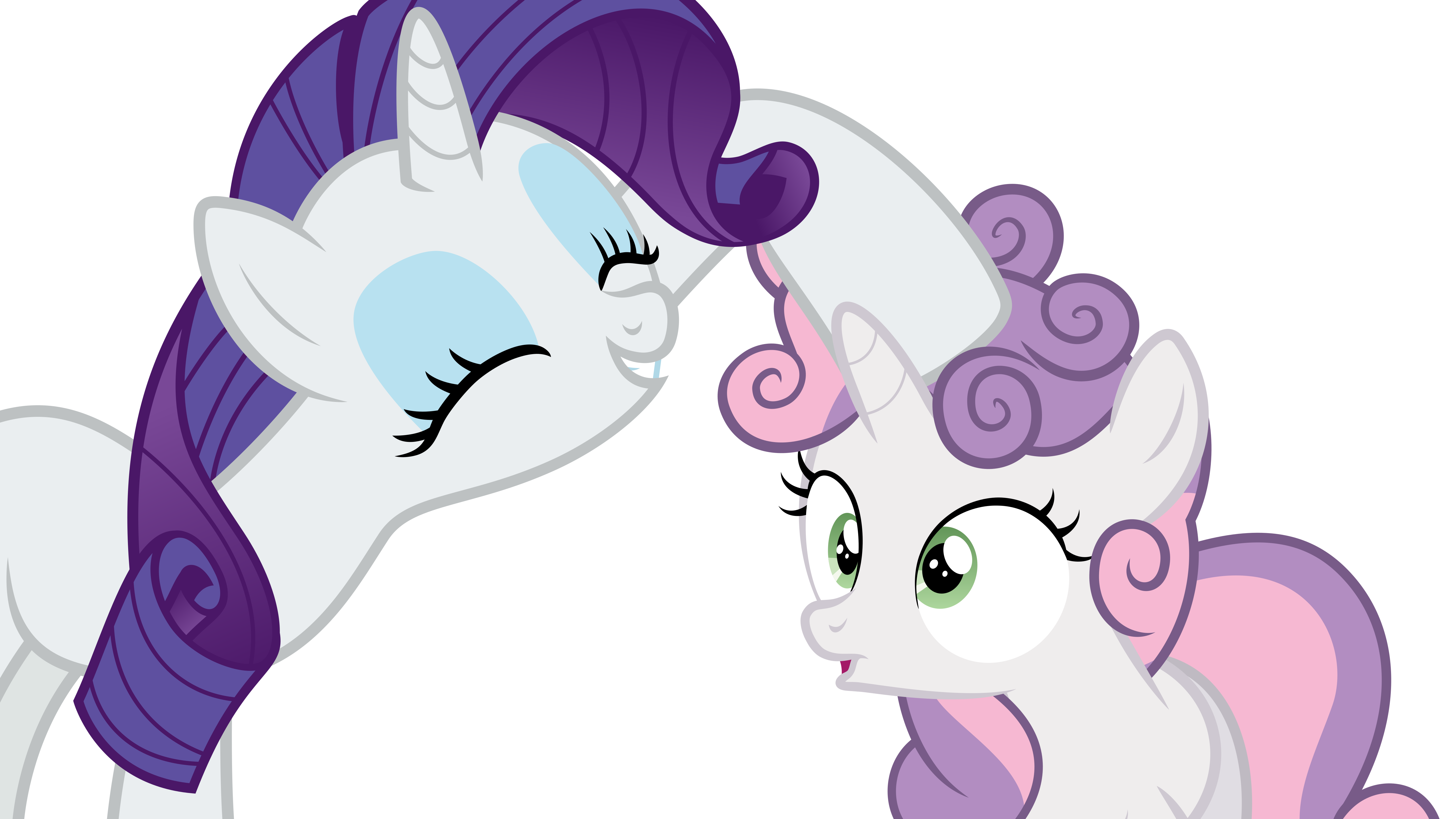 (MVCR-1) Rarity ruffling Sweetie Belle's mane