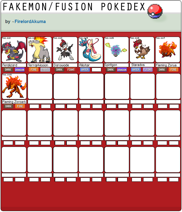 Fakemon / Fusion Pokedex Project