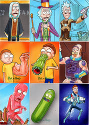 Rick and Morty Season 3 Sketch Cards by Alex Mines