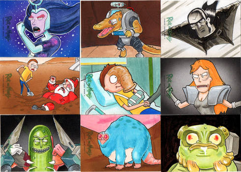 Rick and Morty Season 3 Sketch Cards by Alex Mines