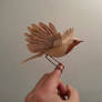 Handmade vintage paper and wood Robin