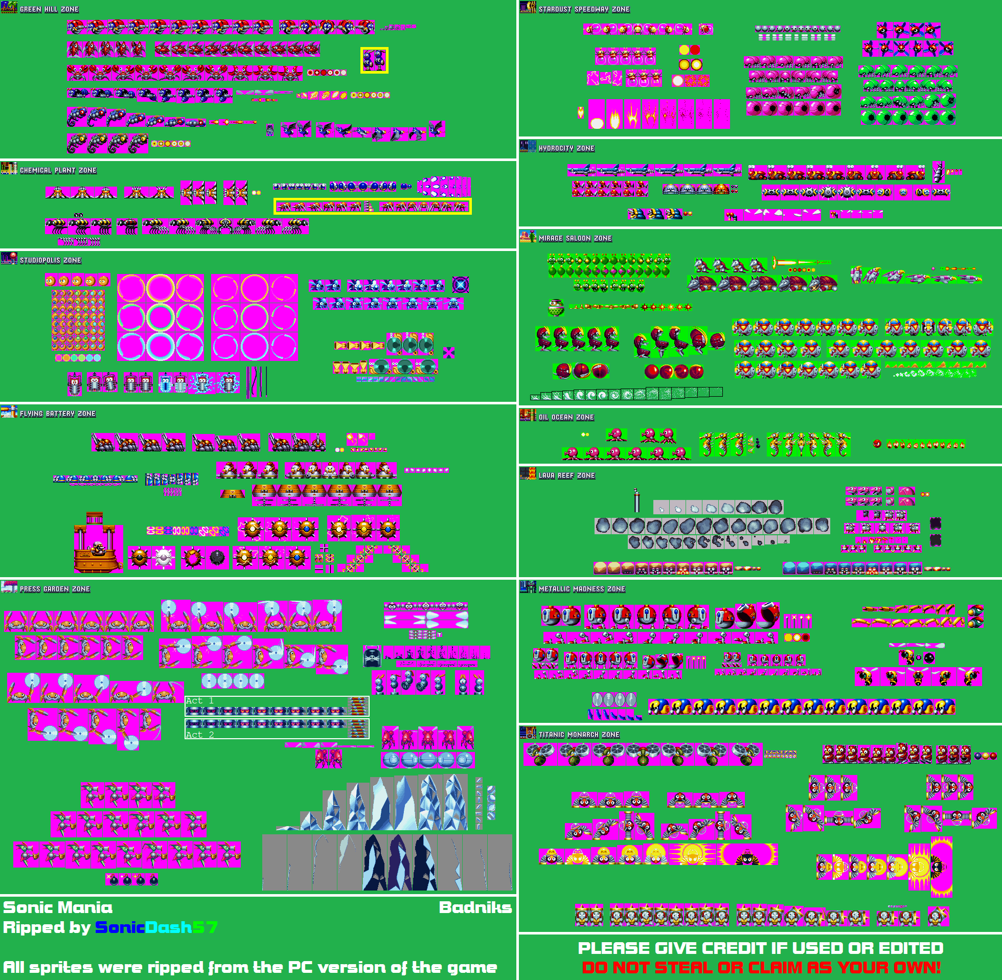 PC / Computer - Sonic Mania - Badniks (Plus) - The Spriters Resource