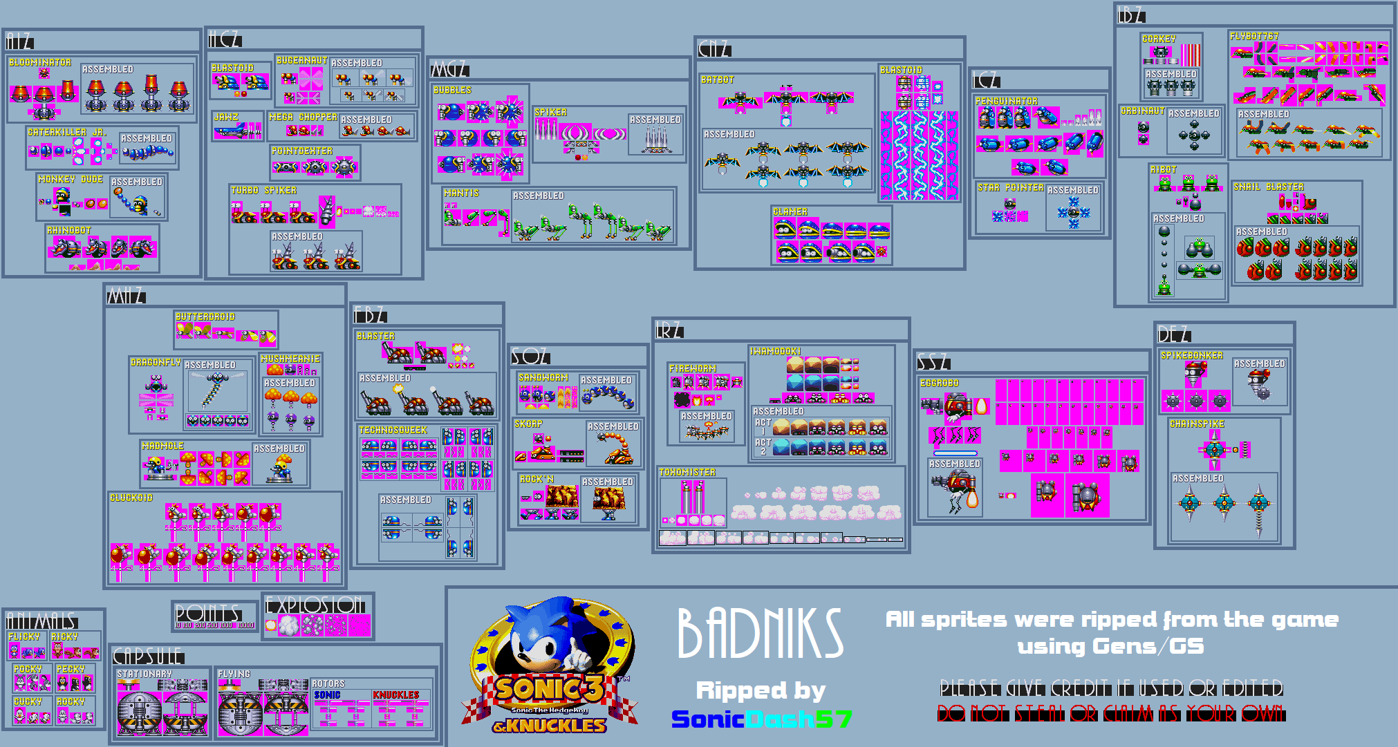 Sonic 3 and Knuckles - Badniks