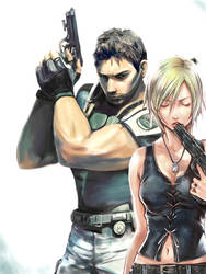Chris Redfield and Aya Brea