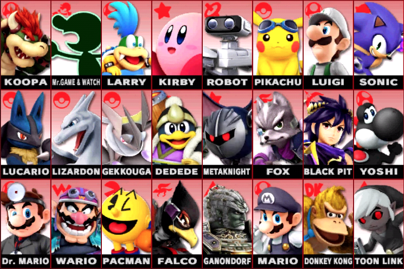 My smash bros 4 roster