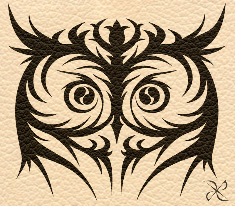 Commission - Owl Tribal Tattoo