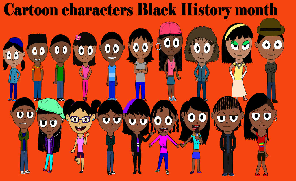 Cartoon characters Black History Month