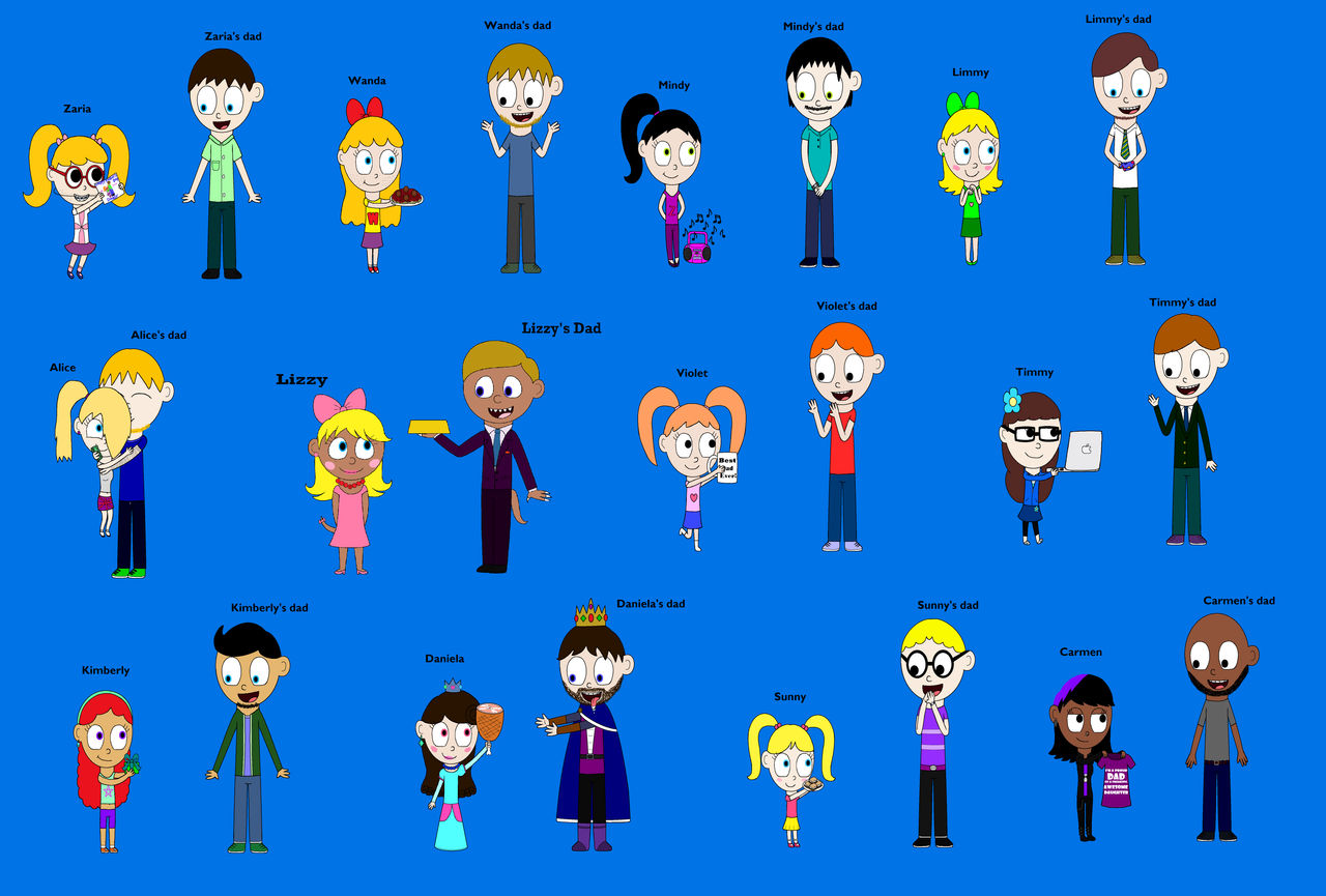 Cartoon cartoon girls Father's day two