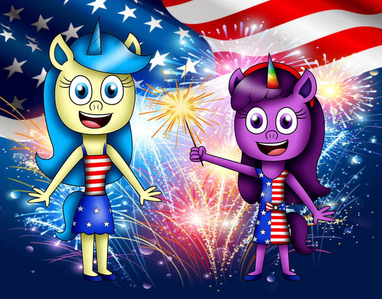 Blitz and Rosette Fourth of July