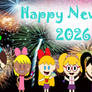 Cartoon cartoon girls New Year's day 2026