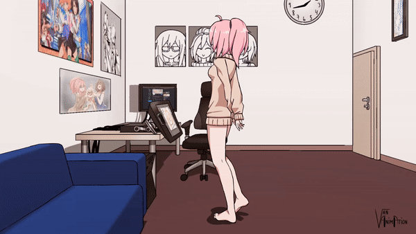 Pink hair girl animation