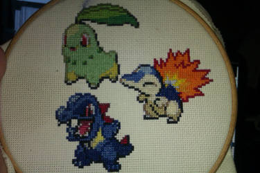 Second Generation Starter Pokemon Cross Stitch