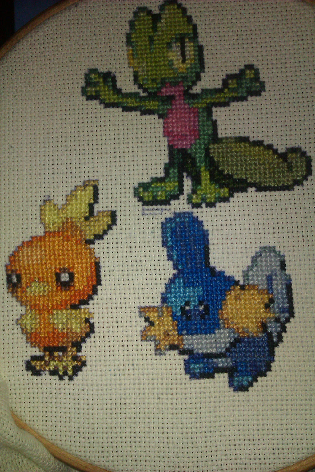 Third Generation Starter Pokemon Cross Stitch