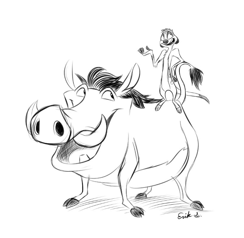 Timon and Pumbaa by Cartoonynerd on DeviantArt