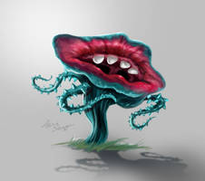 Concept art animal mouth flower