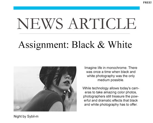 Assignment: Black + White by Kel-----Bel Assignment: Black + White by Kel-----Bel