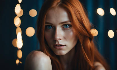 Skinny Long Ginger Hair Freckles Blue Eyes Small B