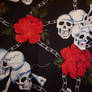 Skulls and Roses Fabric