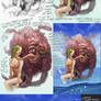 Happy Beach Elf Monster at sea - step by step