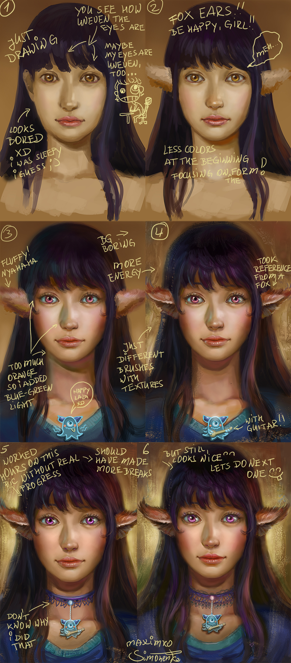 Fox ears girl - Step by step