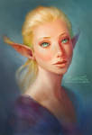 Blonde Elfgirl Portrait by Maximko