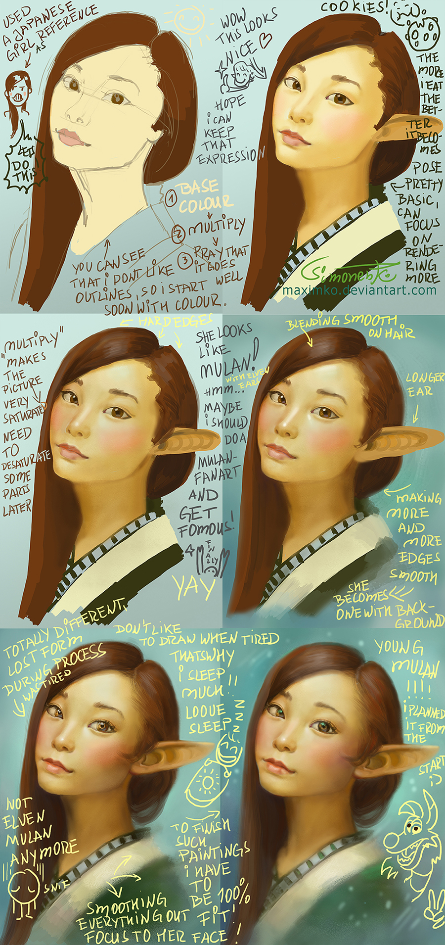 Mulan Elf Girl - Step by Step