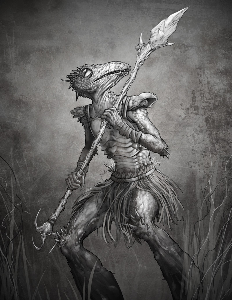 Lovecraft: Lizard Man Painting